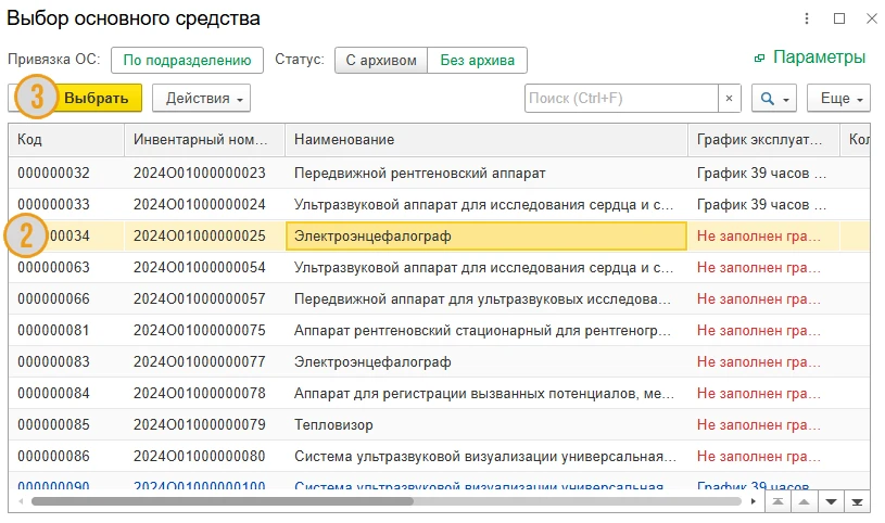 Выбор основного средства