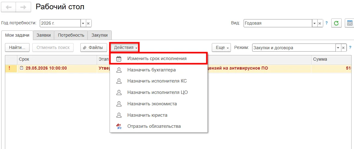 Фильтрация задач по режиму отображения в медицинской ERP-системе для больниц