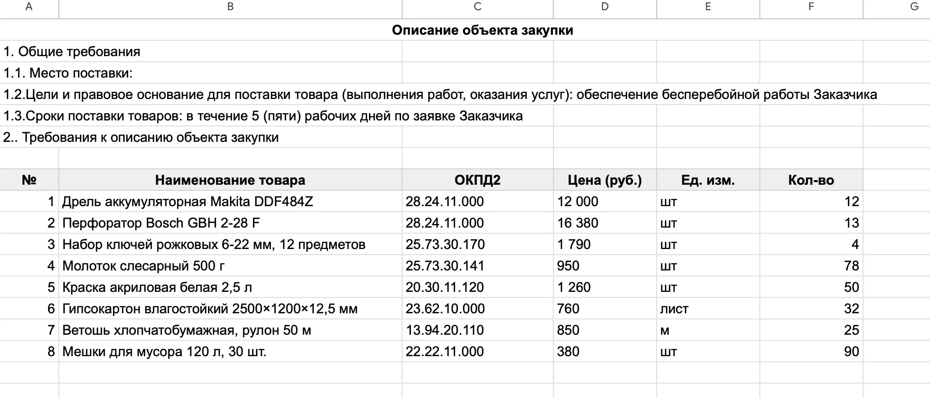 Пример файла технического задания